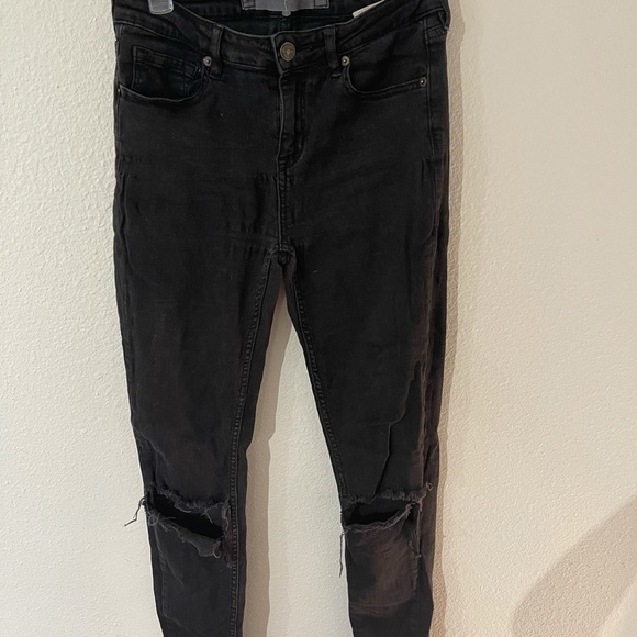 Brandy Melville jeans 26 Sm distressed gray straight bootcut frayed ripped jean - Picture 9 of 15